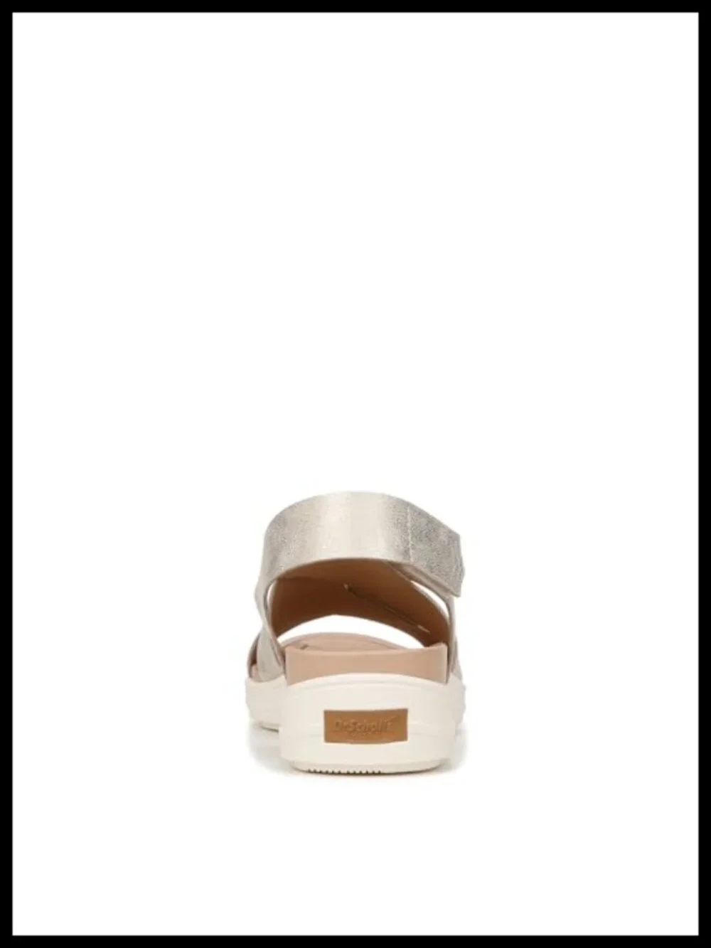 Dr. Scholl's Wedge Sandals Faux Leather Adjustable Hook-and-Loop Comfort